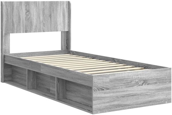 vidaXL Bettgestell mit Stauraum und Kopfteil Grau Sonoma 100 x 200 cm 3414248 Bild 4