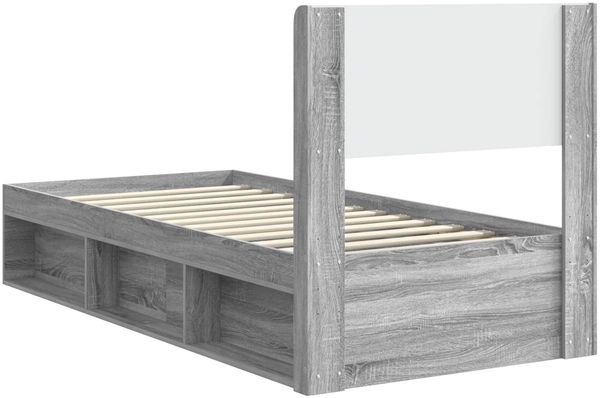 vidaXL Bettgestell mit Stauraum und Kopfteil Grau Sonoma 100 x 200 cm 3414248 Bild 7
