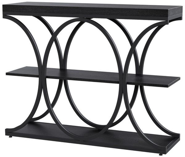 GarveeMore Konsolentisch Schmale Konsolen Tische für Eingang 3-Ebene Sofa Tisch