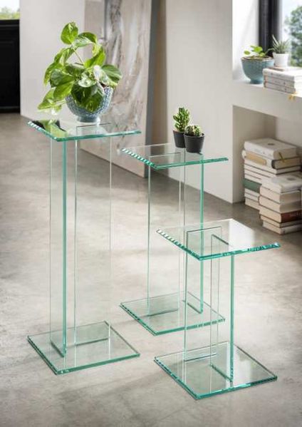 Beistelltisch >7/150< in Klarglas, Glas - 25x56x25cm (BxHxT)