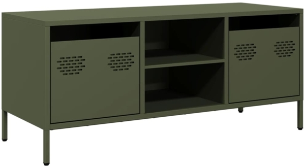 vidaXL TV-Schrank Olivgrün 101,5x39x43,5 cm Kaltgewalzter Stahl 851302