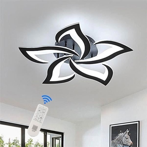 LED-Deckenleuchte – Modernes Design – Dimmbare Beleuchtung mit Fernbedienung für Schlaf-/Wohnzimmer – 40 W, 3350 Lumen, 5 LEDs
