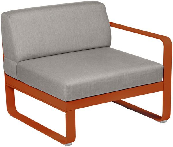 Bellevie Lounge 1-Sitzer Modul E2 Kandierte Orange B8 Taupegrau Rechts