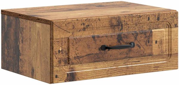 vidaXL Wandmontierter Nachttisch Altholz 49 x 34,5 x 20 cm 899311