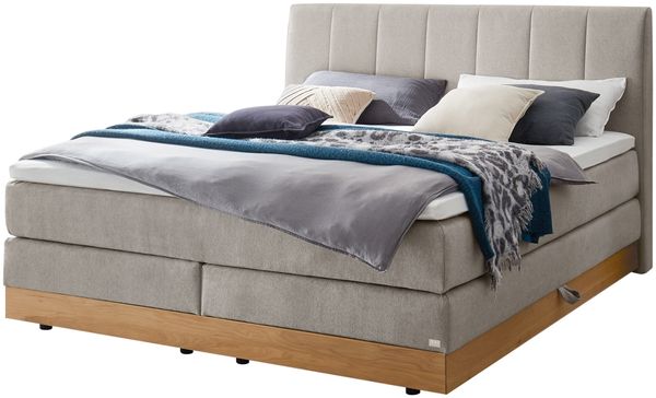 Pedrosa Boxspringbett grau Eiche Massivholz 215cm x 203cm x 115cm