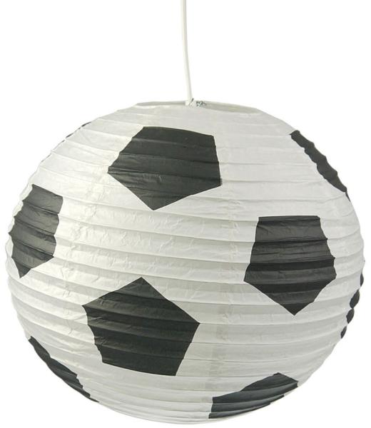 Kinder Papierlampe FUSSBALL Motiv Lampenschirm Ø40cm mit Aufhängung & LED Licht