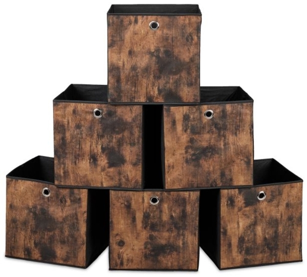 Stoff Aufbewahrungsbox Holzoptik 6er Set 10050559_59