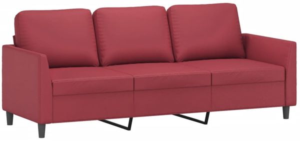 vidaXL 3-Sitzer-Sofa Weinrot 180 cm Kunstleder 359341