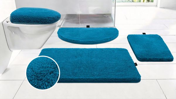 Bruno Banani Badematte Lana, Badvorleger, Badezimmer Teppich, Höhe 25 mm, rutschhemmend beschichtet, schnell trocknend, strapazierfähig, fußbodenheizungsgeeignet, Polyacryl, rechteckig, Badteppich, Badematten, unifarben, auch als 3 teiliges Set & rund