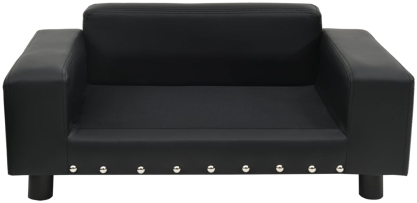 vidaXL Hundesofa, Plüsch und Kunstleder, Schwarz, 31 x 43 x 81 cm