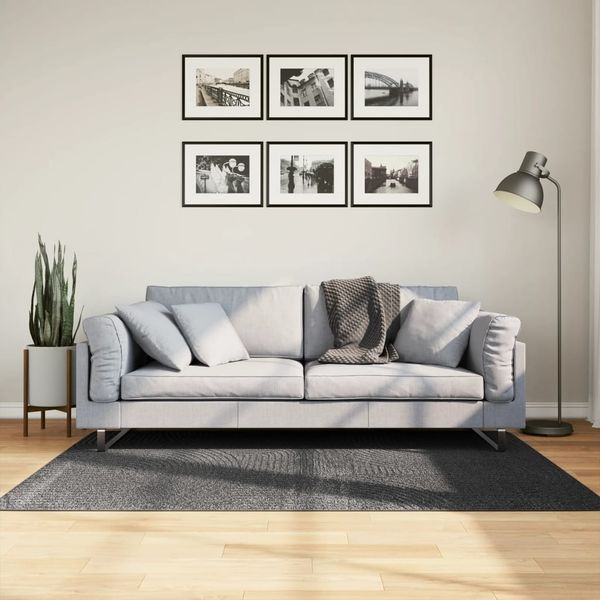 vidaXL Teppich IZA Kurzflor Skandi-Stil Anthrazit 120x170 cm 375428