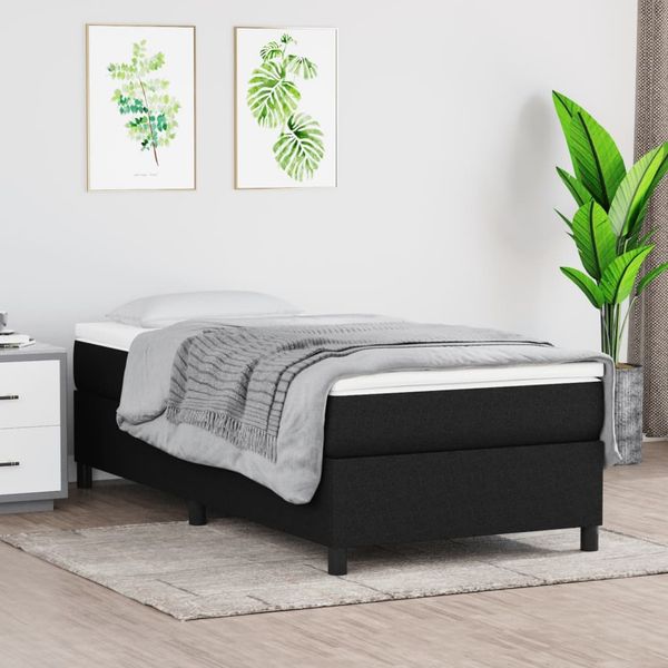 vidaXL Polsterbett, Stoff, Schwarz, 90x200 cm, Schwarz