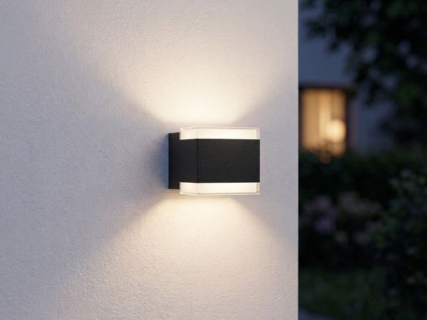 Smartwares Design-Wandleuchte Black Outdoor - 8 W - 440 lm - Warmweißes Licht