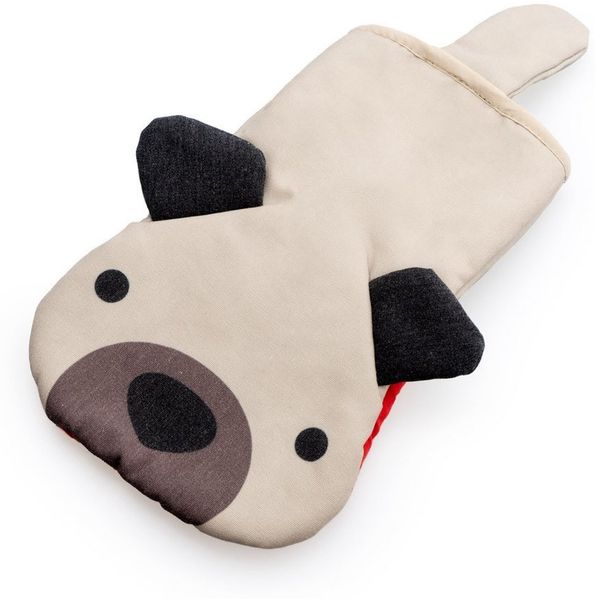 WestCraft Topflappen Topfhandschuh Meow! Woof! Katze Hund für Grill, Herd und Backofen, Hitzebeständig bis 250 °C