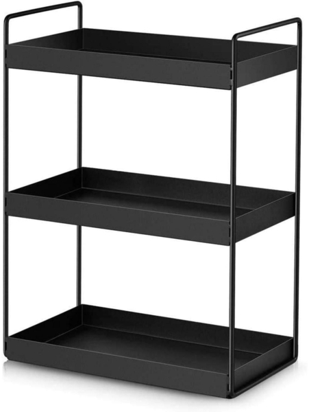 Küchen Gewürzregal Standregal 3 Ebenen Badezimmer Schwarz