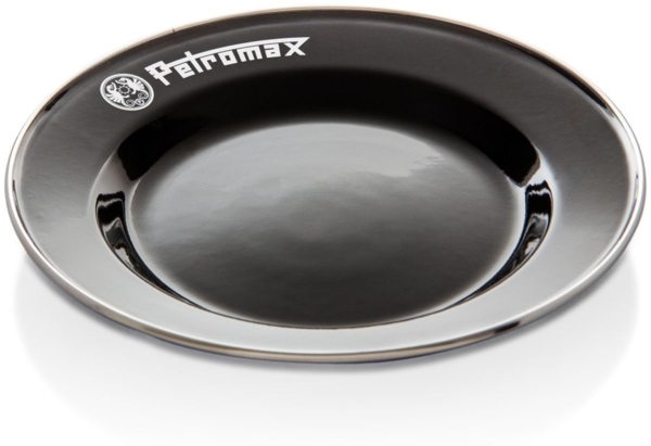 Petromax Emaille Teller 2er Set schwarz Ø 22 cm - Perfekt für Camping & Outdoor