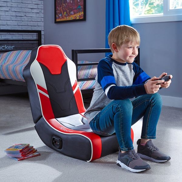X Rocker Kindersessel Shadow 2.0 Floor Rocker Gaming Sessel mit 2.0 Audiosystem, für Kinder, für Jugendliche, für Teenager