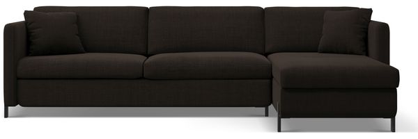 Micadoni Schlaf-Ecksofa Gloria 4-Sitzer Rechts Strukturierter Stoff Dunkelgrau 205x140