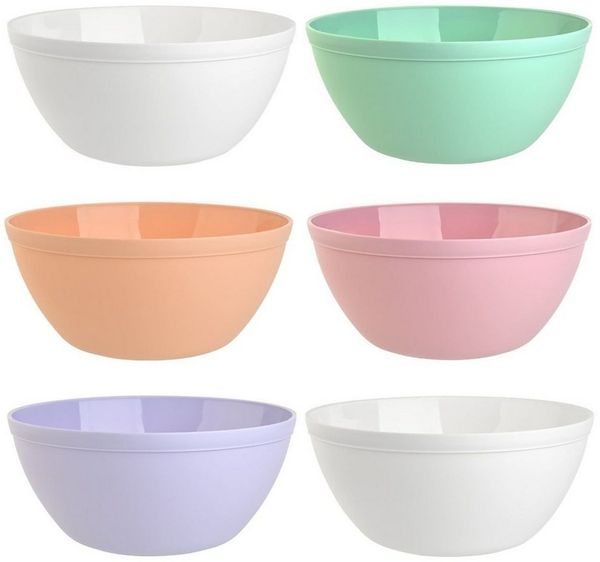 Engelland Müslischüssel Plastikschale, 900 ml, PP-Kunststoff (BPA-frei), (Vorteils-Set, 6-tlg), spülmaschinengeeignet, mikrowellengeeignet, Ø 16 cm, BPA-frei