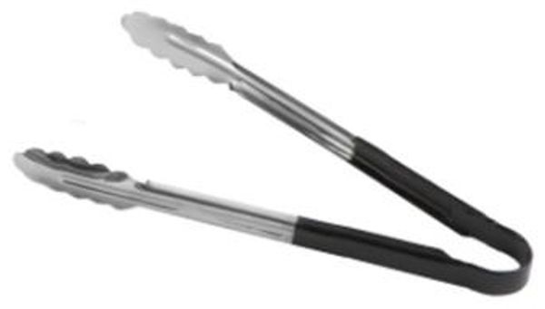 Küchenzange 30 cm Edelstahl schwarzer Griff