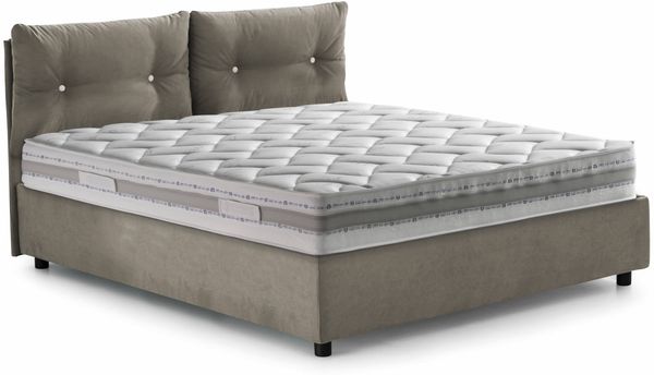 Dmora Einzelbett Sabazia, Bettkasten mit Stoffbezug, 100 % Made in Italy, Öffnung vorne, inklusive Matratze 80 x 190 cm, Taupe Bild 6