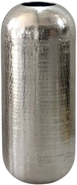 Bodenvase Aluminium 75cm Silber - Dekovase groß - Standvase rund modern - Vase Metall für Blumen - Design XXL Wohnzimmer Deko - Wohndeko Handmade