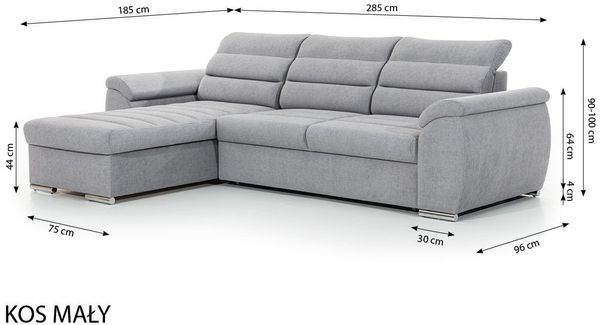 Ecksofa Schlafsofa Sofa PASCARA XS in Stoff Esito Braun Ottomane Links Bild 4