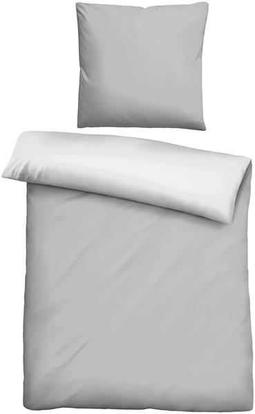Traumhaft schlafen - Castell - Markenbettwäsche Mikrofaser Bettwäsche 0560500 UNI, sturmgrau, 1x 135x200 cm + 1x 80x80 cm