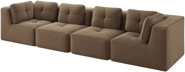 4-Sitzer Wohnlandschaft H 69 x T 386 x B 104 cm aus Cord, modular erweiterbar, ohne Aufbau Bild 6