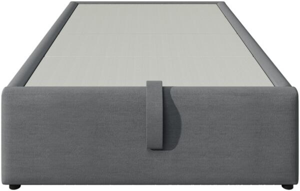 Merax Polsterbett Einzelbett 90×190 cm, Struraumbett Bettgestell mit USB- C und Vollflächiger Lattenrost, Ohne Kopfteil, Baumwolle, Grau Bild 9