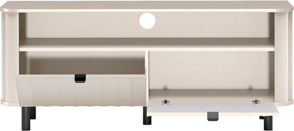 Selsey 'Novado' TV-Lowboard mit zwei Klappen und offenem Fach, Kaschmirgrau, 137 cm Bild 4