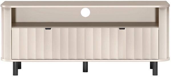 Selsey 'Novado' TV-Lowboard mit zwei Klappen und offenem Fach, Kaschmirgrau, 137 cm Bild 3