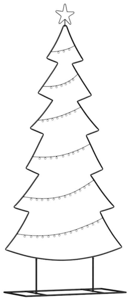 vidaXL Metall Weihnachtsbaum mit Ständer Schwarz 180 cm Stahl 42019190