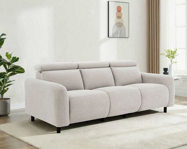 OTTO home 3-Sitzer SKAANE Struktur-Sofa, 229 cm, manuelle-u. elektrische Relaxfunktion, 229cm, Kopfteilverstllg. und man. o. elektr. Relaxfunktion in 2 Sitzen