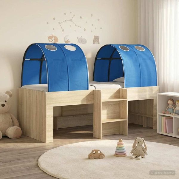 vidaXL Bett mit Tunnel 4 pcs Sonoma Eiche und Blau Holzwerkstoff 3423529