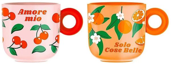 Kaffeebecher Kaffeetasse 300ml Bialetti Mercato Della Frutta 2er Set PFRUIT004