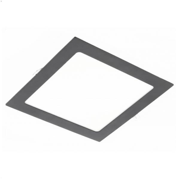 18W Eckige LED Einbauleuchte slim Panel Spot mit schwarzen Rahmen 224 x 224 x 22mm 1520 Lumen Warmweiß (3000 K)