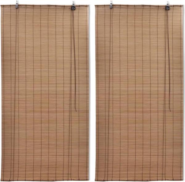 vidaXL Bambusrollos 2 Stk. 80x160 cm Braun 3057518