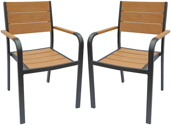 Vente-unique - NYROS Garden dining set Metall GrauBeige - B 60 cm x H 85 cm x L 56 cm