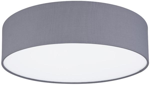 Deckenleuchte, Textil anthrazit, weiß, rund, L 40 cm