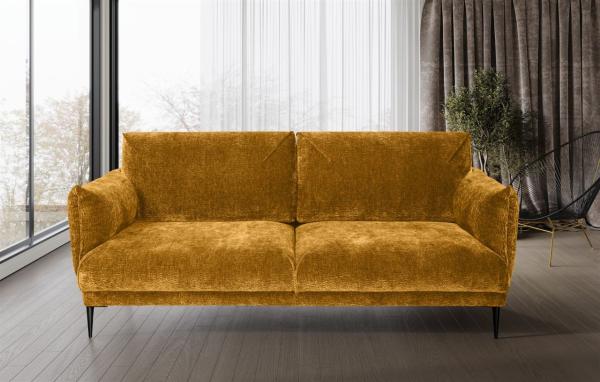 Sofa Designersofa MADISON 2-Sitzer in Stoff Dress Me Senfgelb