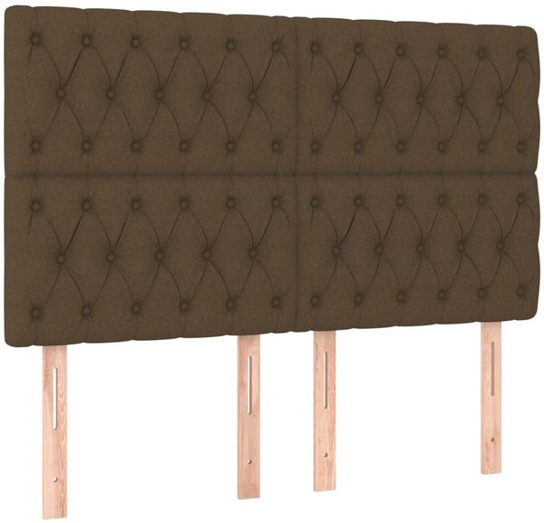vidaXL Boxspringbett mit Matratze Stoff Dunkelbraun 160x200 cm, Härtegrad: H2 [3132244] Bild 6