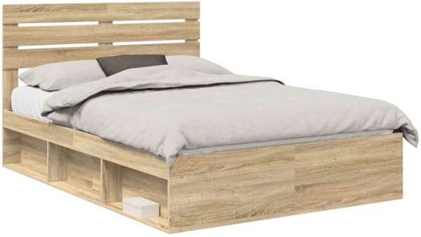 vidaXL Bettrahmen Sonoma 140 x 200 cm Massives Kiefernholz 3411409