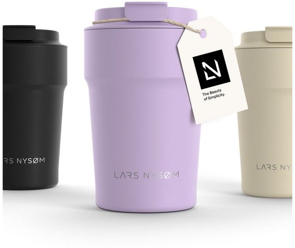 LARS NYSØM Thermobecher Bevægelse, 1-tlg, Thermobecher mit Vakuum Isolierung: 4h heiß / 8h kühl