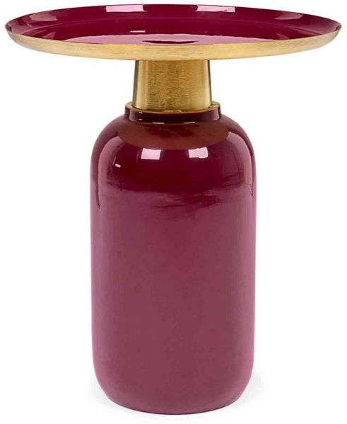 Beistelltisch Malinma Grande aus Metall, modern rundes Design, rot, lackierte Oberfläche, Bizzotto