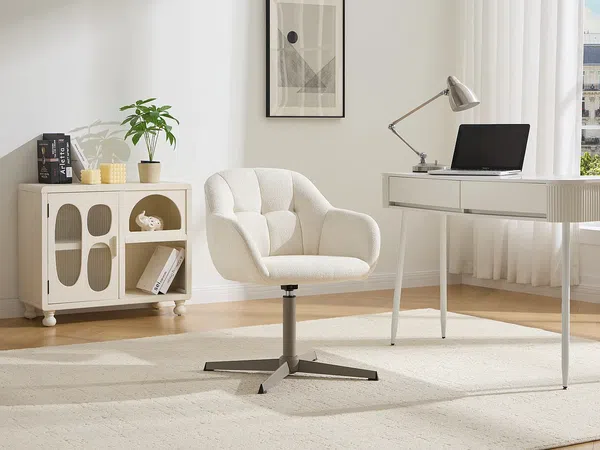 Vente-unique - LANCIEGA Office chair Stoff Beige - B 61 cm x H 79 cm x L 59,5 cm