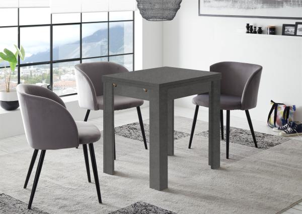 Esstisch >Monterrey< ausziehbar bis 136cm, in Graphit - 80/136x78x80cm (BxHxT)