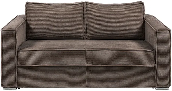 Vente-unique - LORETO Sofa SamtStoff Braun - B 223 cm95 cm x H 90 cm x L 195 cm