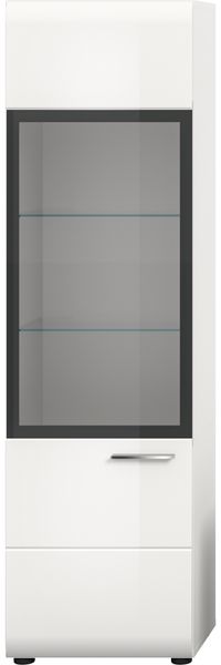Vitrine (B/H/T: 45x160x34 cm) in weiß hochglanz tiefzieh Bild 2