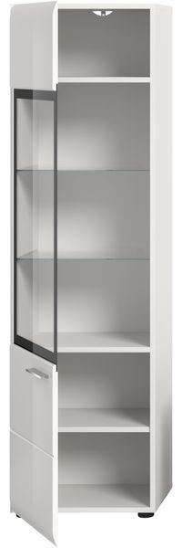 Vitrine (B/H/T: 45x160x34 cm) in weiß hochglanz tiefzieh Bild 3